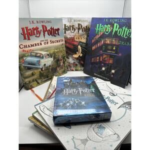 Harry Potter Lot DVD Huge Books Coloring Books DVDs 1-8 Complete Film SEE RARE